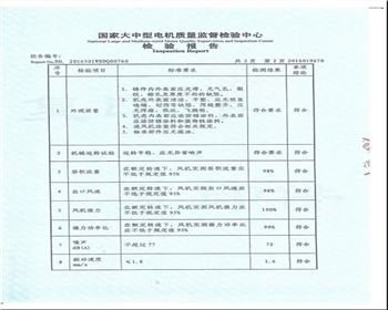 國(guó)家大中型電機(jī)質(zhì)量監(jiān)督檢驗(yàn)中心檢驗(yàn)報(bào)告